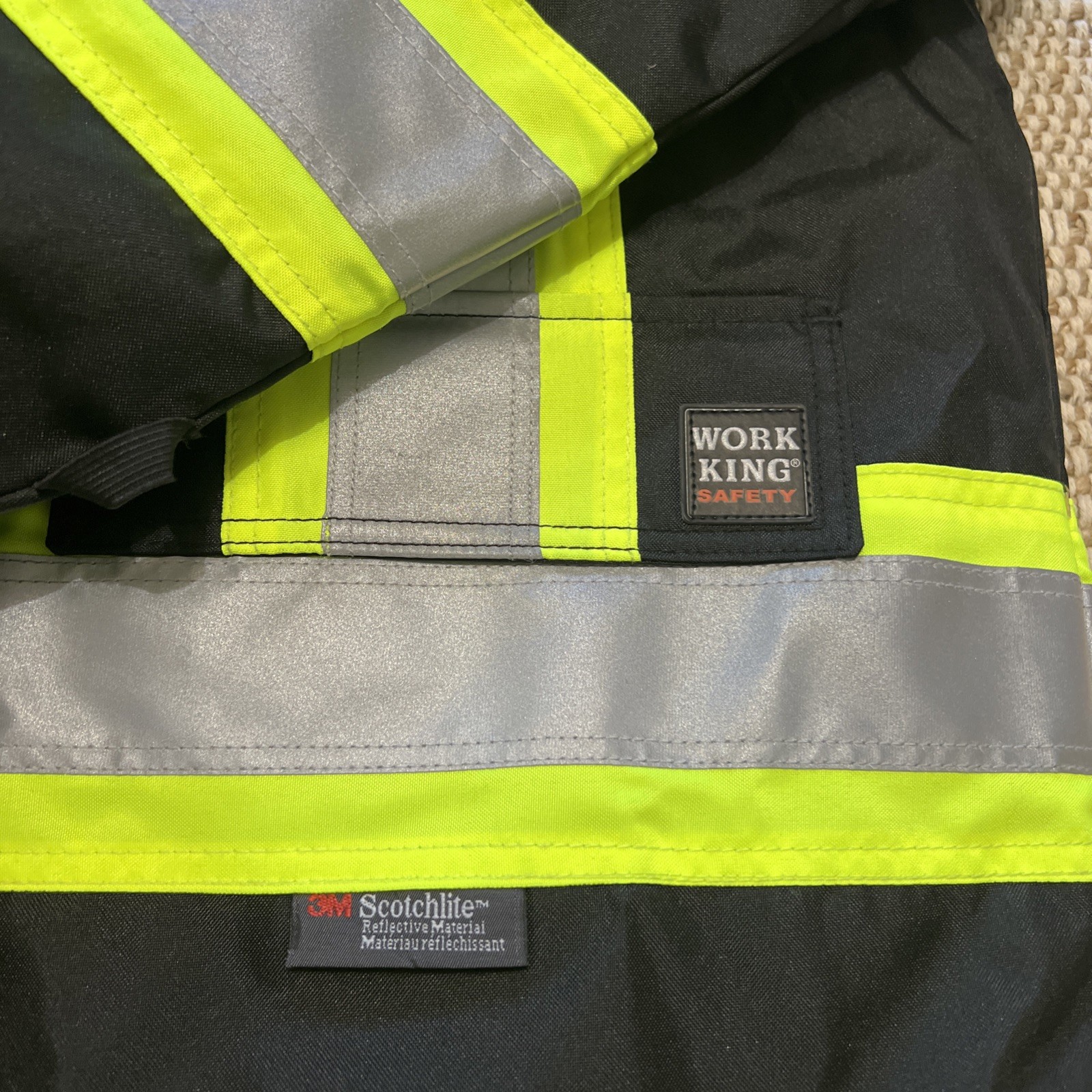 Men’s Hi-Vis 5-in-1 Safety Jacket, 300D Poly Oxford with PU Coating, Black, XLT