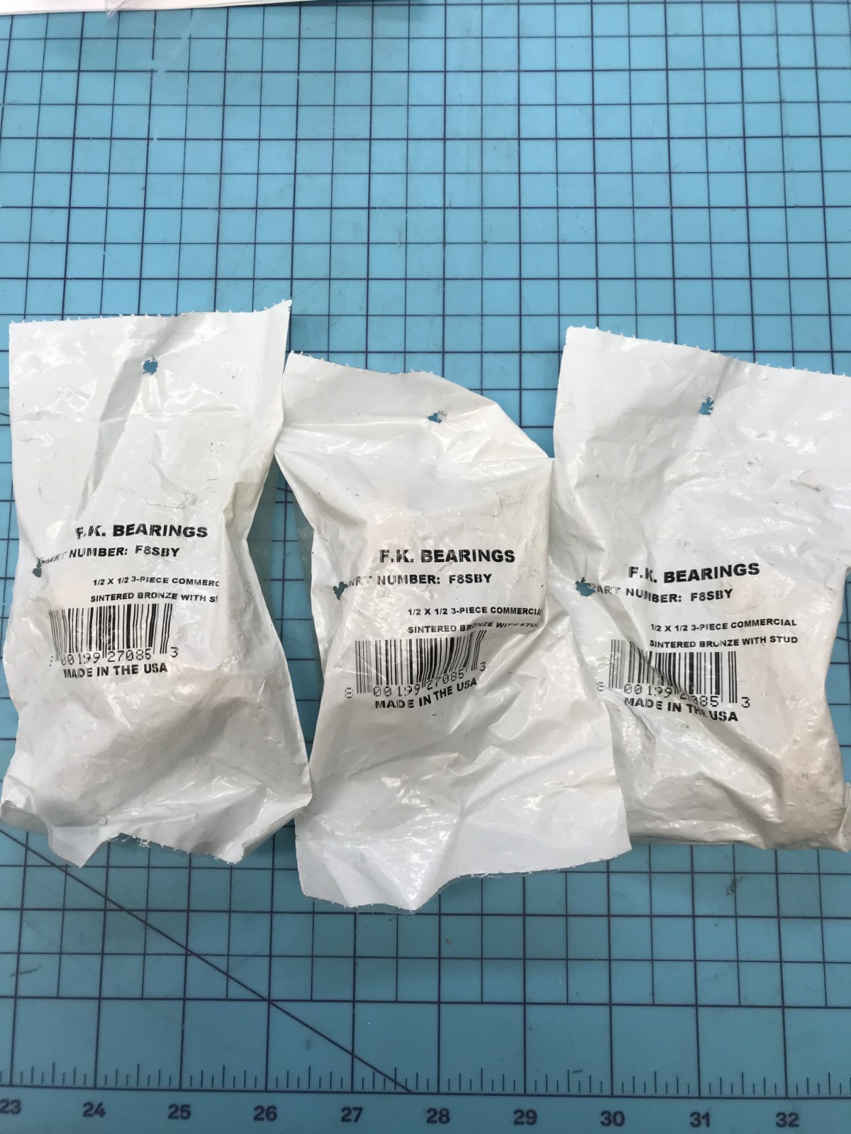 FK BEARINGS F85BY 3 PIECE SINTERED BRONZE RACE SPERICAL ROD (LOT OF 3)