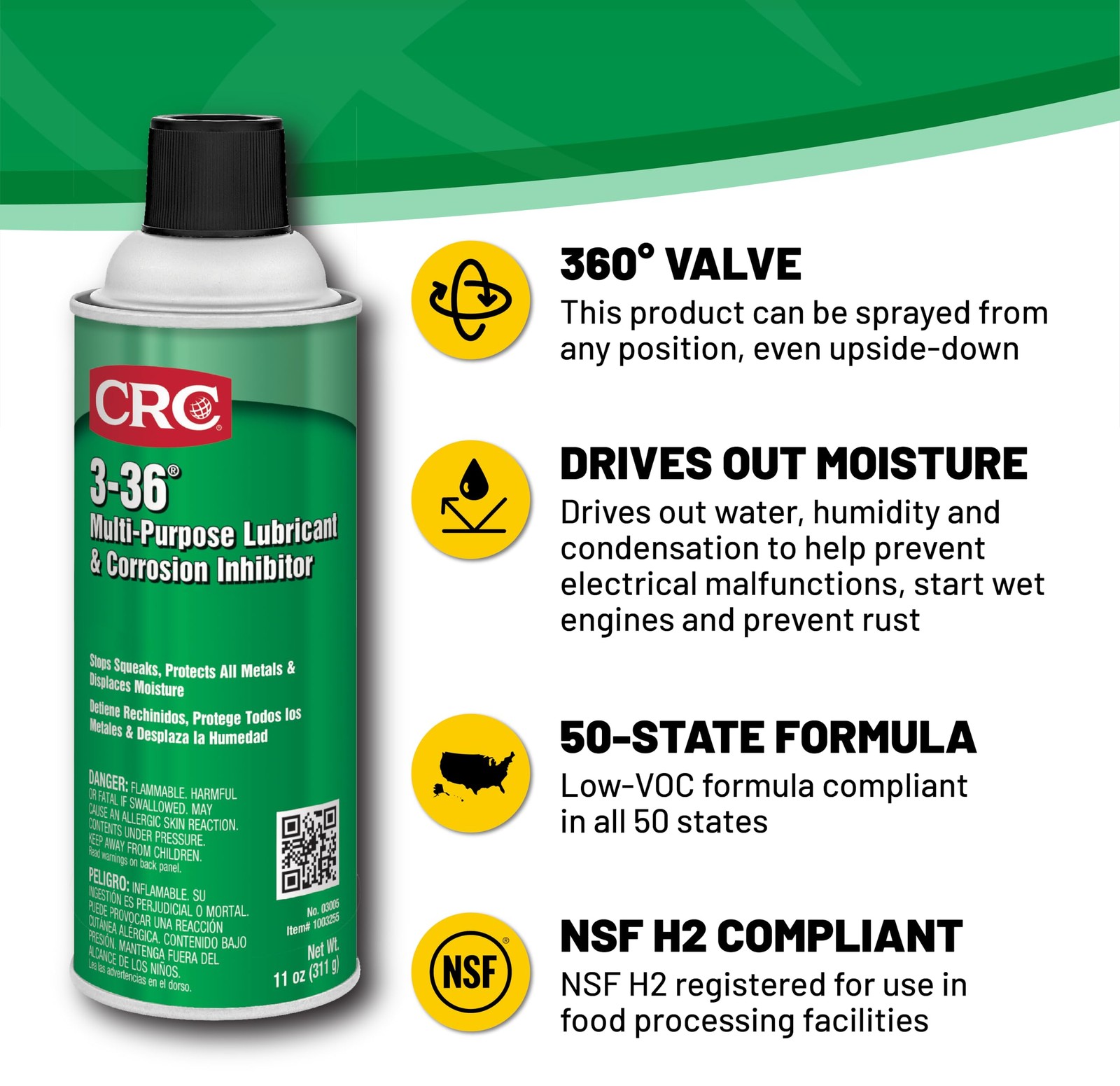 3-36 Multipurpose Lubricant & Corrosion Inhibitor 03005 – 11 Wt Oz., Corrosio…