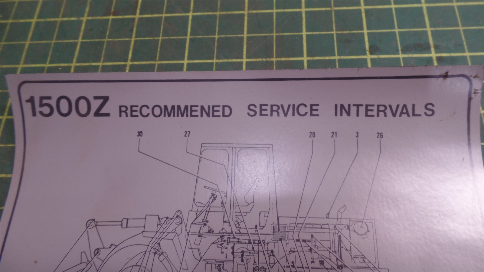 GENIUNE TROJAN O&K 10460020500 LUBRICATION CHART, TEREX 10-460020500, 4600205