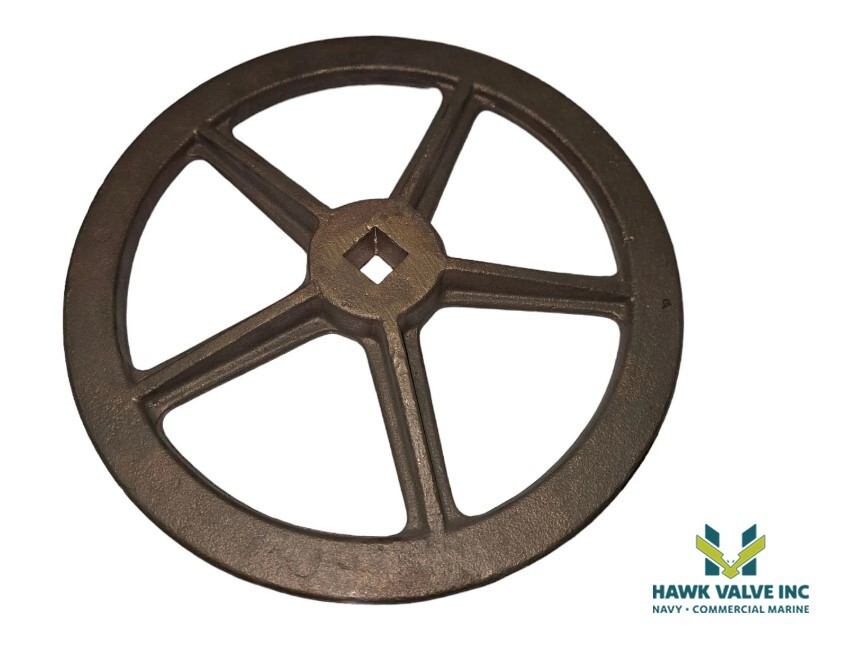 10″ DIAMETER BRASS HANDWHEEL, 3/4″ BORE