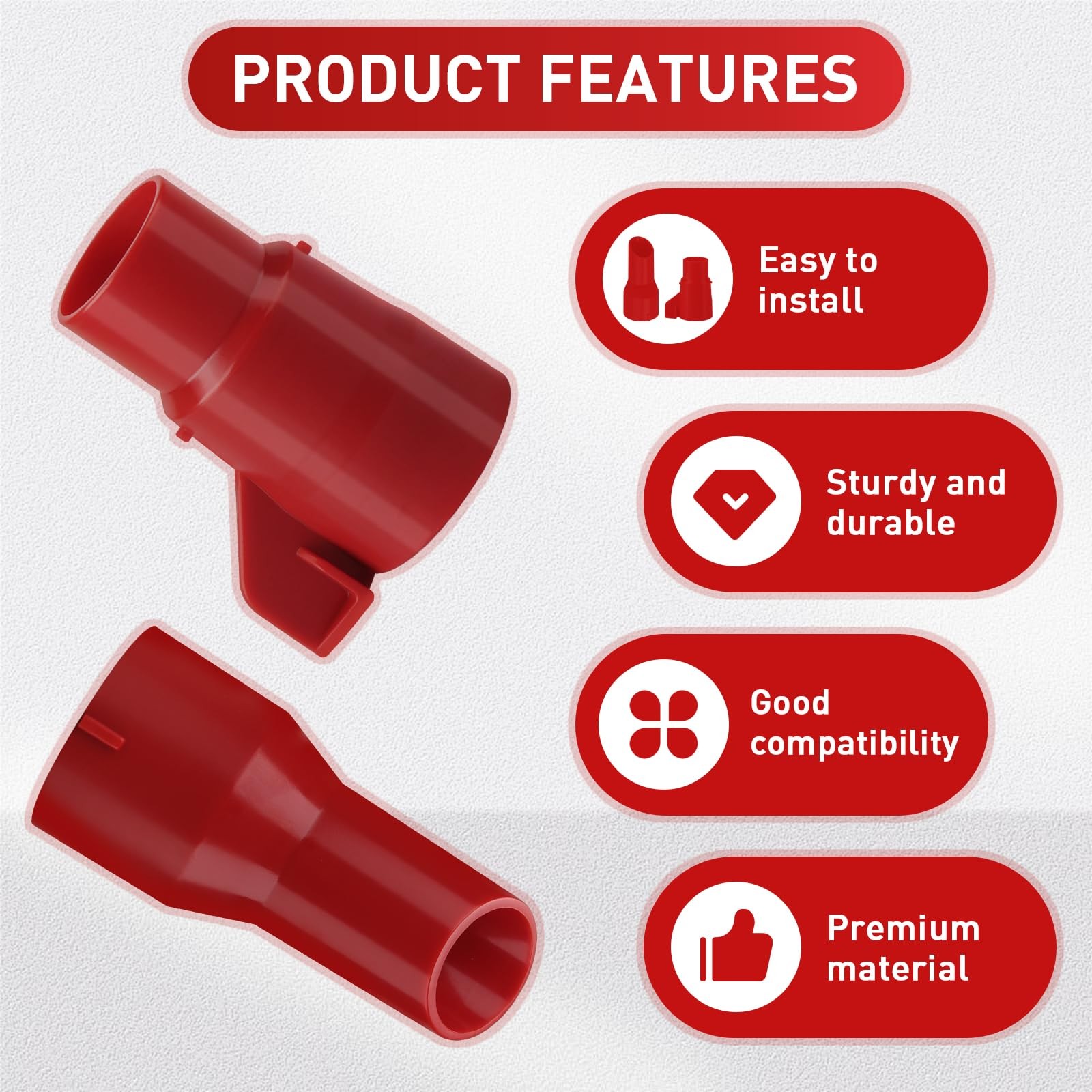 2 Pcs Vacuum Hose Adapter Fit for M-18 0970-20 14-37-0105, 14-37-0016, Red