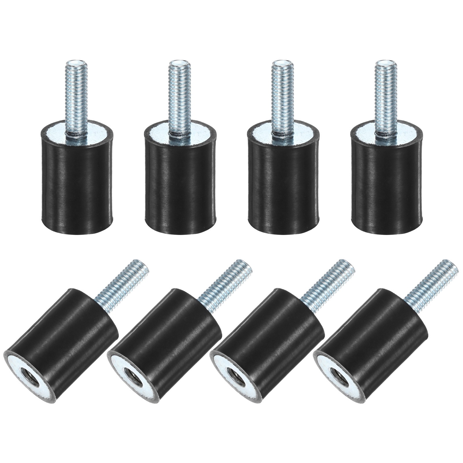 8-Pack Rubber Mounts with M5 x 15mm Studs Male/Female D15mmxH20mm