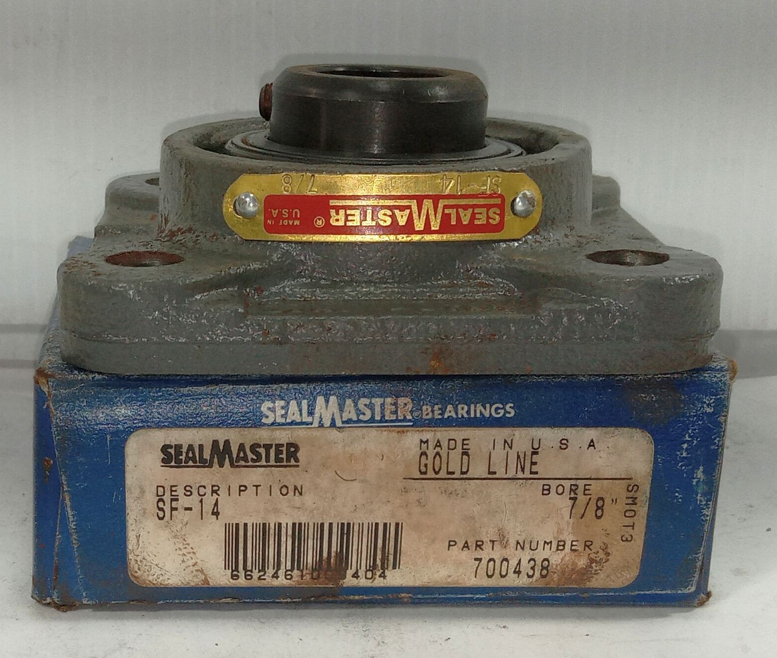 1 NEW SEALMASTER SF-14 7/8″ 4 BOLT BASE PILLOW BLOCK BEARING NIB **MAKE OFFER**