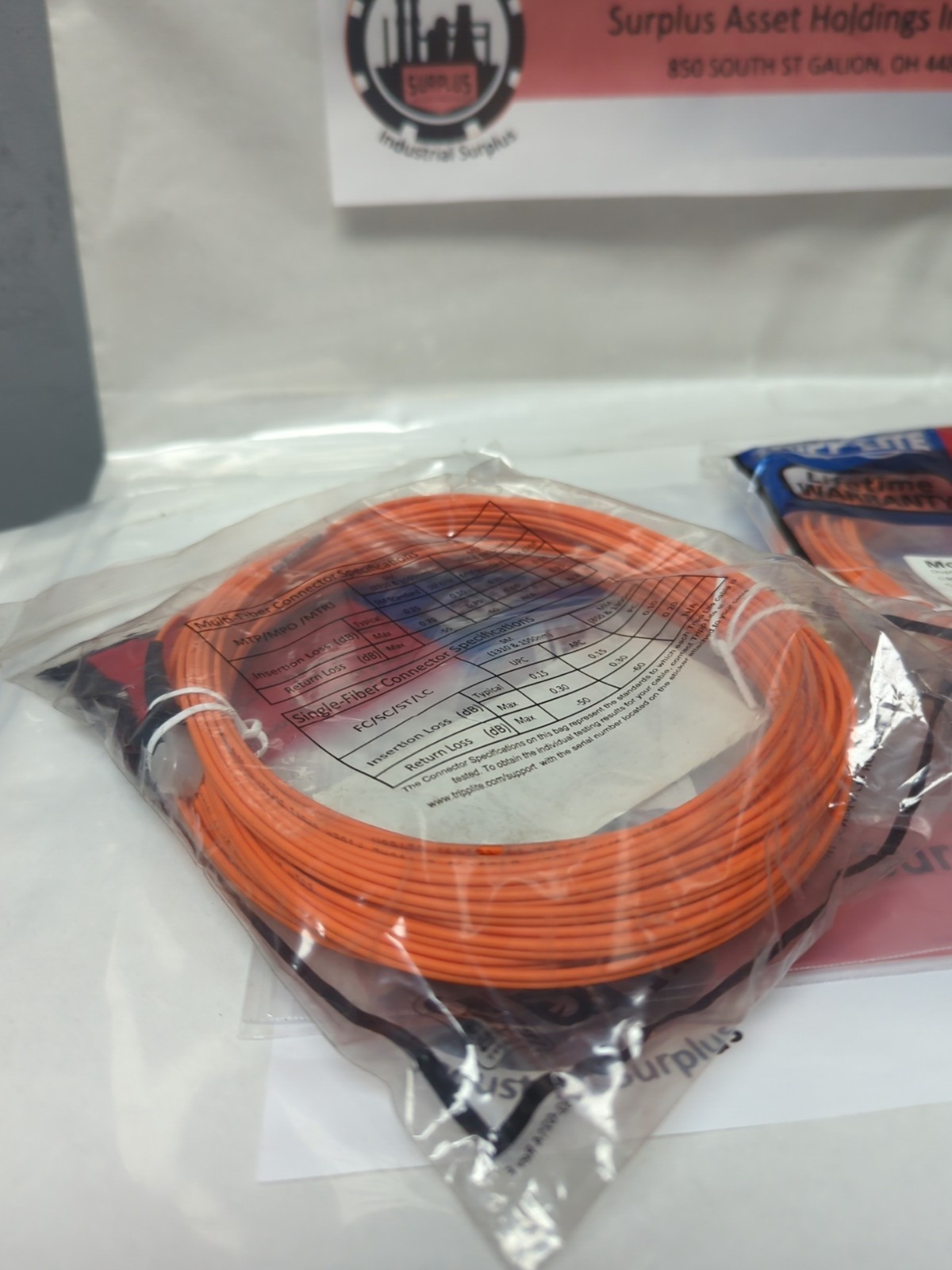 TRPP-LITE,N314-15M,DUPLEX MULTIMODE 62.5/125 FIBER PATCH CABLE LOT OF 2 NOS