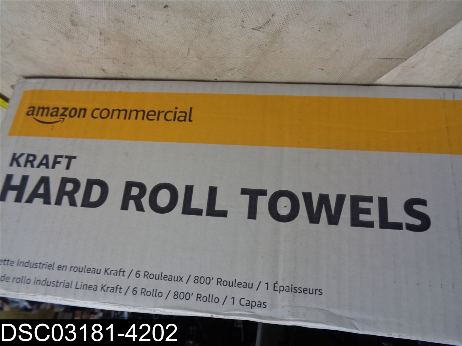 QTY=6: Amazon Commercial Kraft 800′ Hard Towels 1 Ply 840095804110
