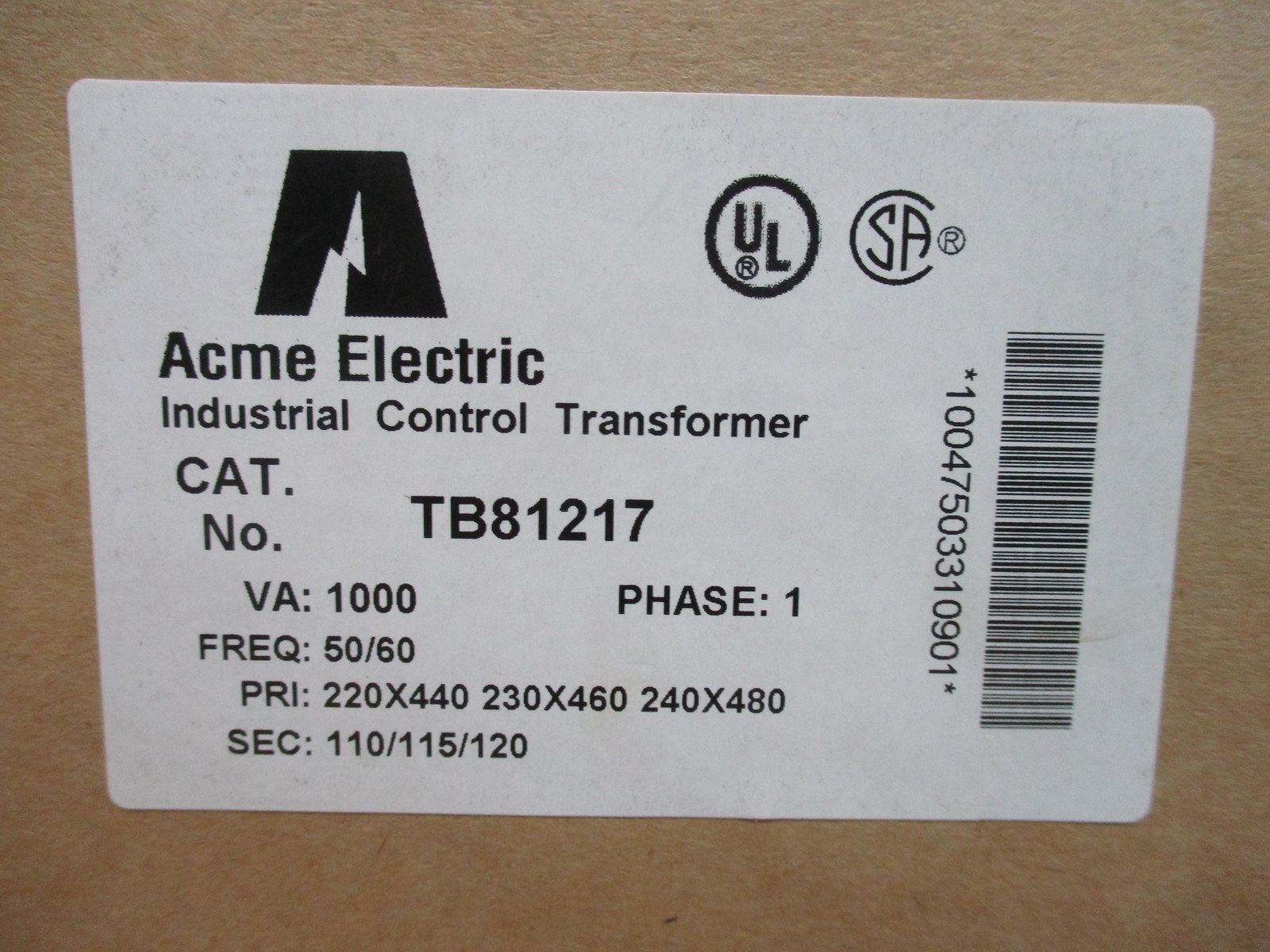 Acme Electric TB81217 Transformer