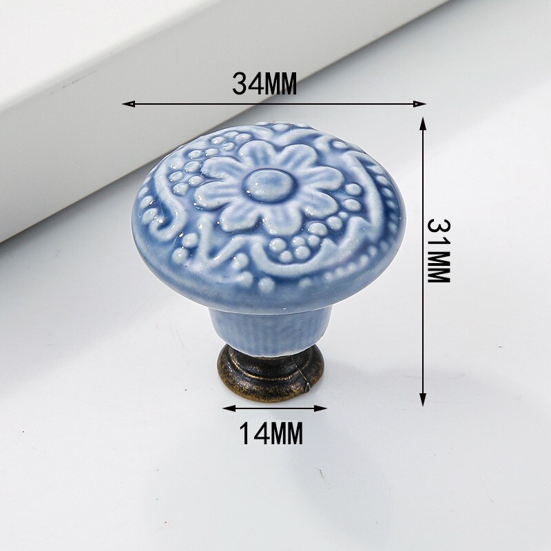 4Pcs 14x31x34mm Ceramic Drawer Knobs for Home, Pink