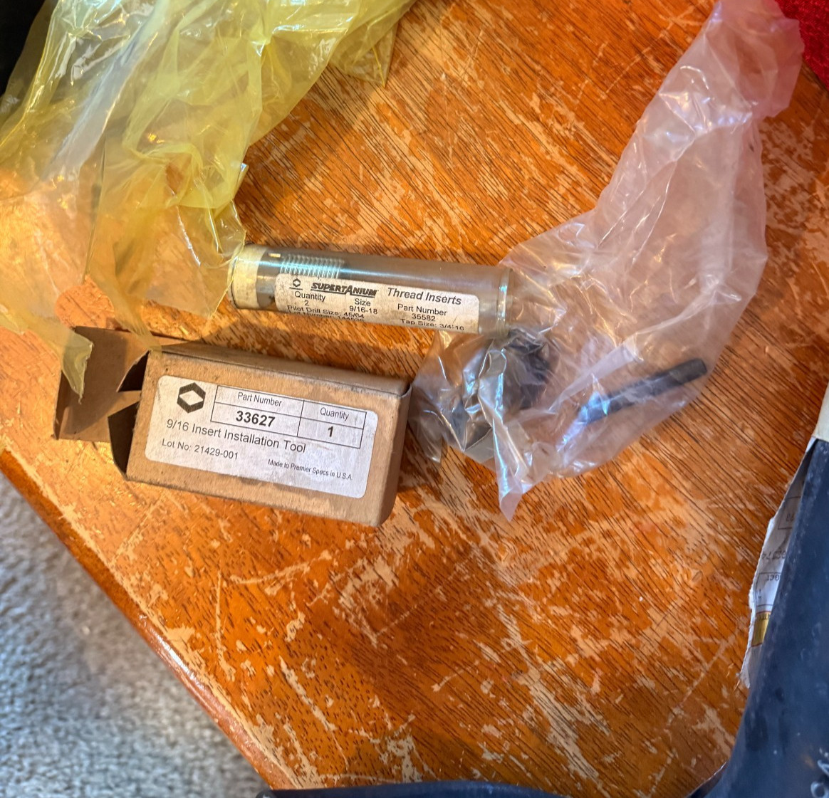 NEW LOT of 2 Premier Supertanium Thread Insert Tool 9/16-18 9/16 # 33627 35582