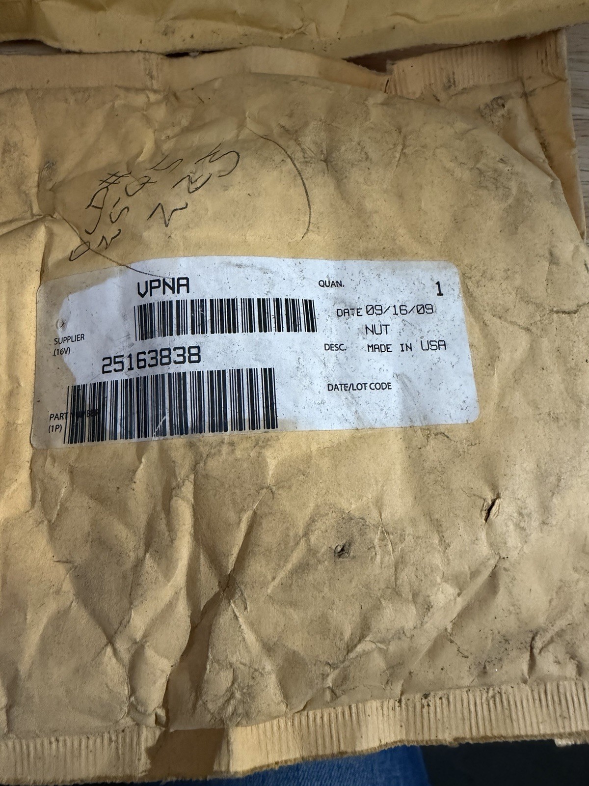 VPNA Nut Model 25163338 MPN 25163338