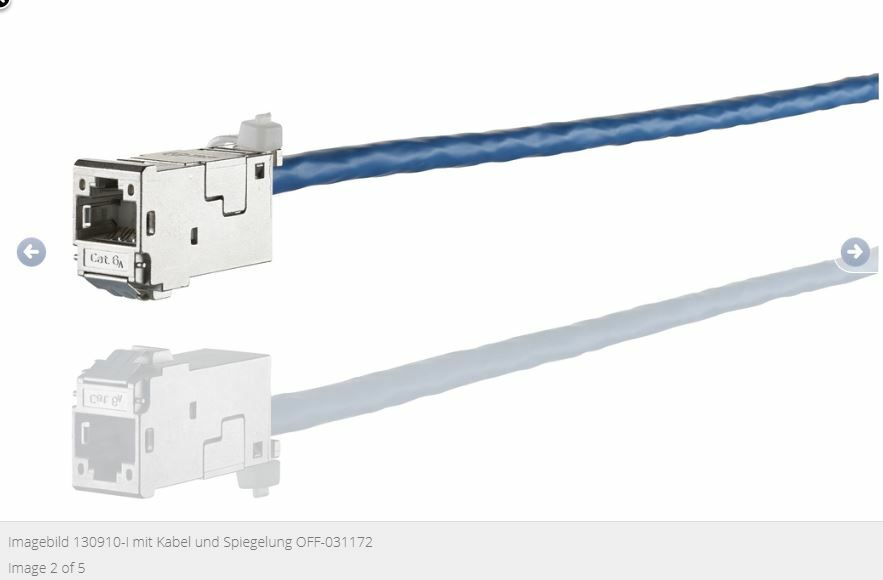 Metz CONNECT 130910-I Recessed RJ45 E-DAT Module Cat.6A 8(8) Jack T568A 1-Pc NEW