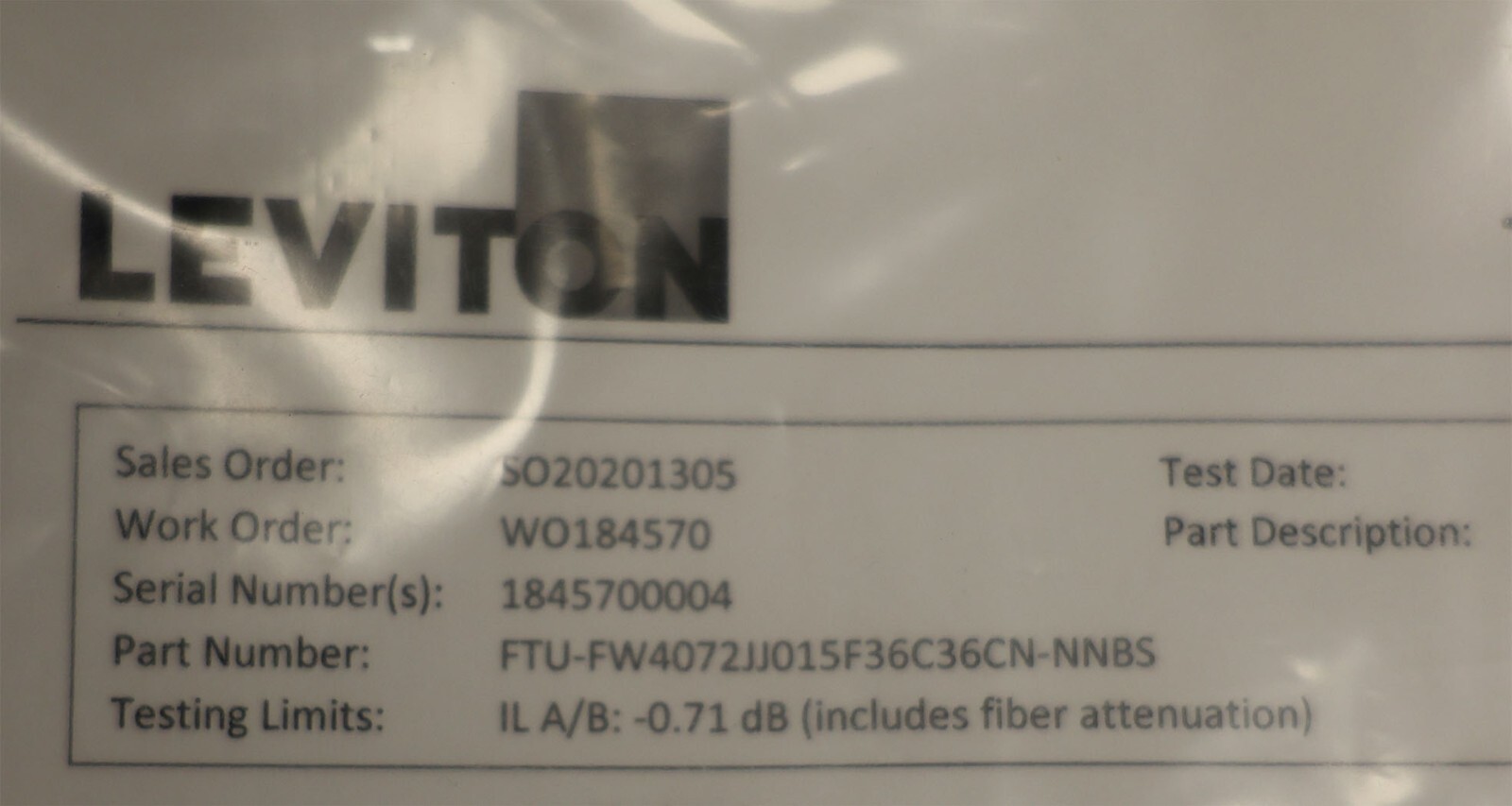 Leviton FTU-FW4072JJ015F36C36CN-NNBS OPT-X Unity Ultra-Low Trunk Cable New