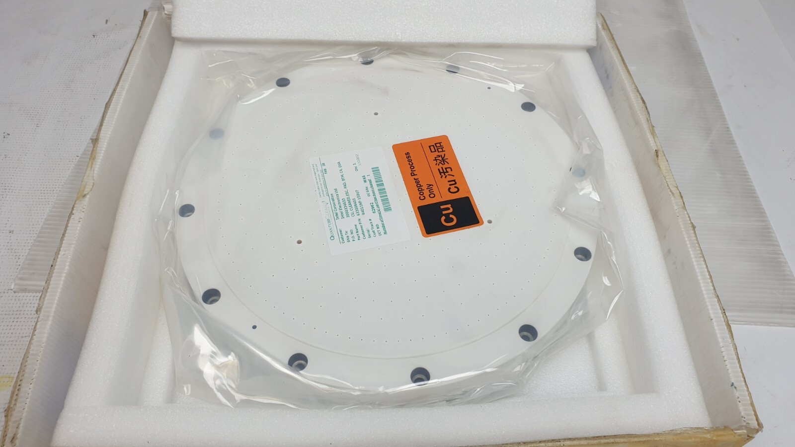 TEL Tokyo Electron Electrode ESC PAD BTM C4 QUA 3D10-100159-V7