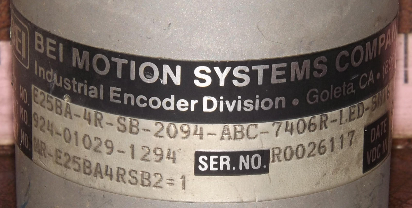 1 USED BEI E25BA-4R-SB-2094-ABC-7406R-LED-SM16 INDUSTRIAL ENCODER **MAKE OFFER**