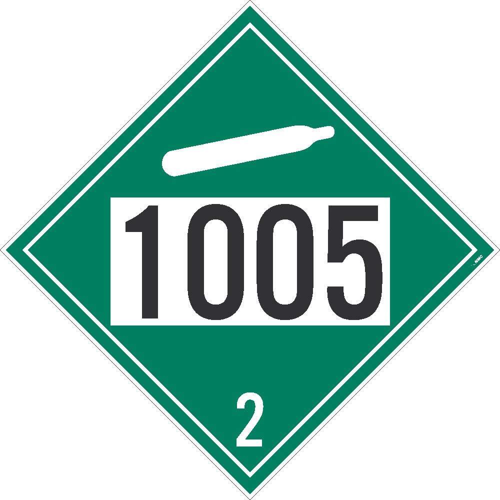 NMC DL71BUV10 Safety Sign Placard Ammonia Four Digit 1005 10.75X10.75 Pvc