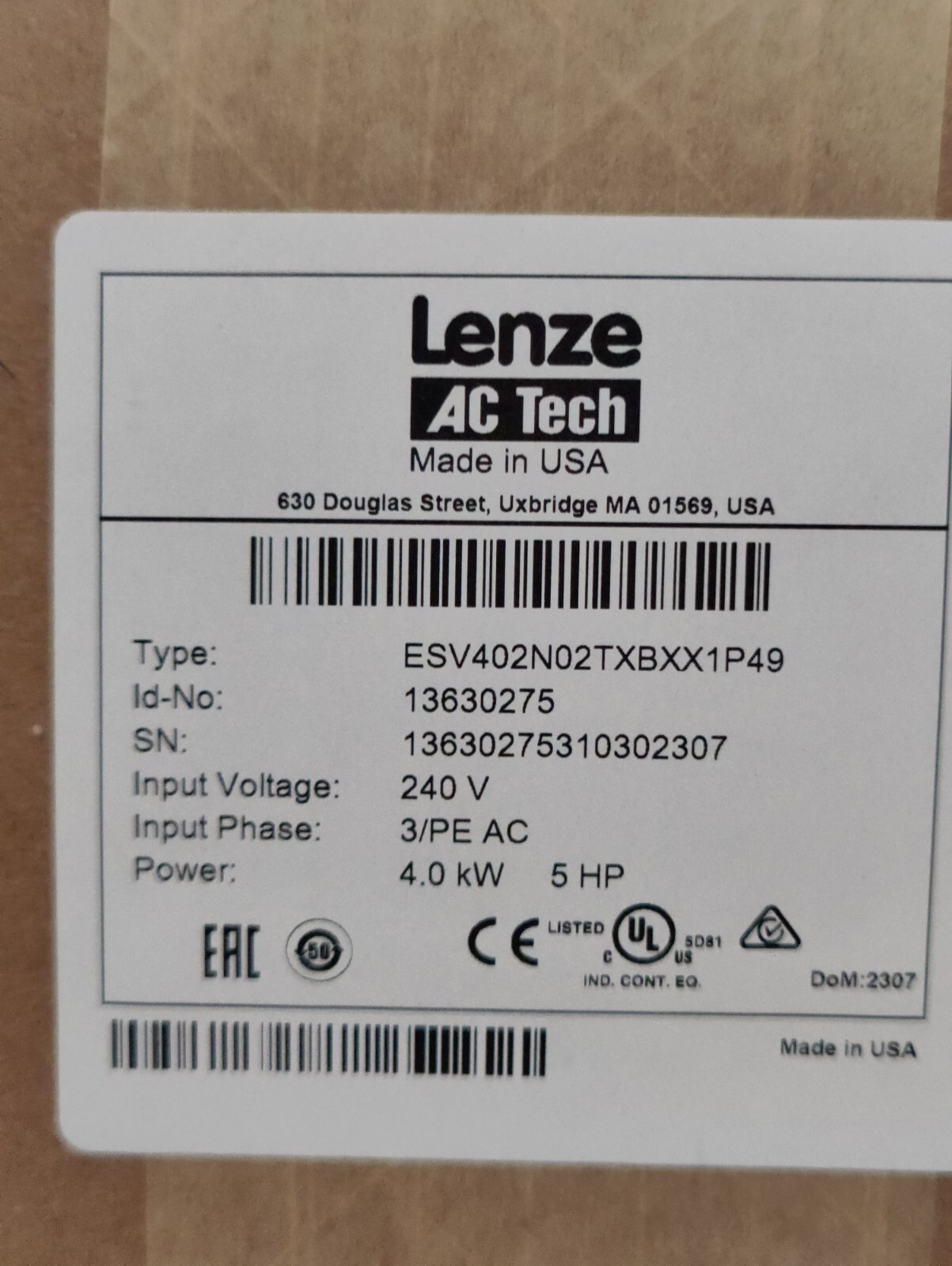 Lenze ESV402N02TXB AC TECH “BRAND NEW USA STOCK”