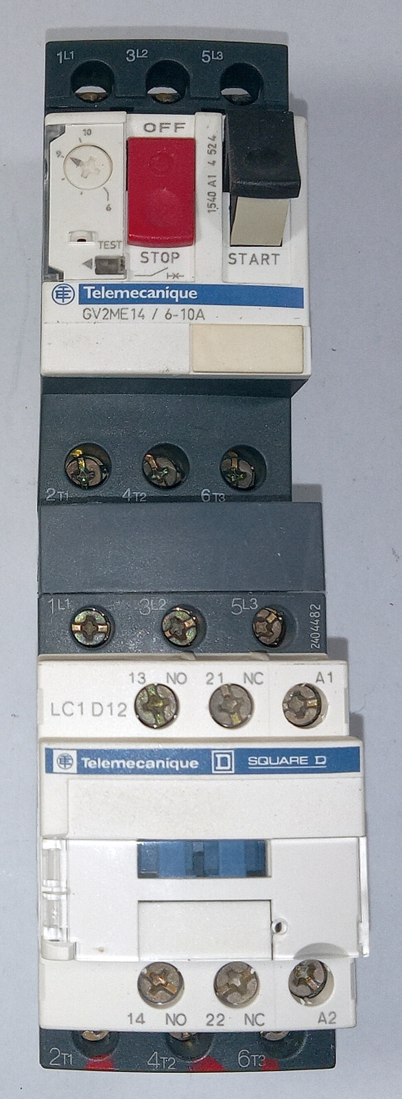 1 USED TELEMECANIQUE LC1D12 GV2ME14/6-10A DELTA STARTER ***MAKE OFFER***