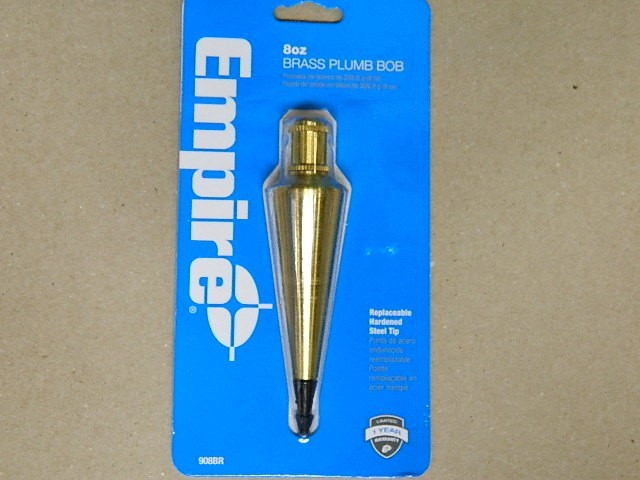 Empire BRASS Plumb Bob 8 ounce 908BR NEW ( 2pcs ) LOT # 102