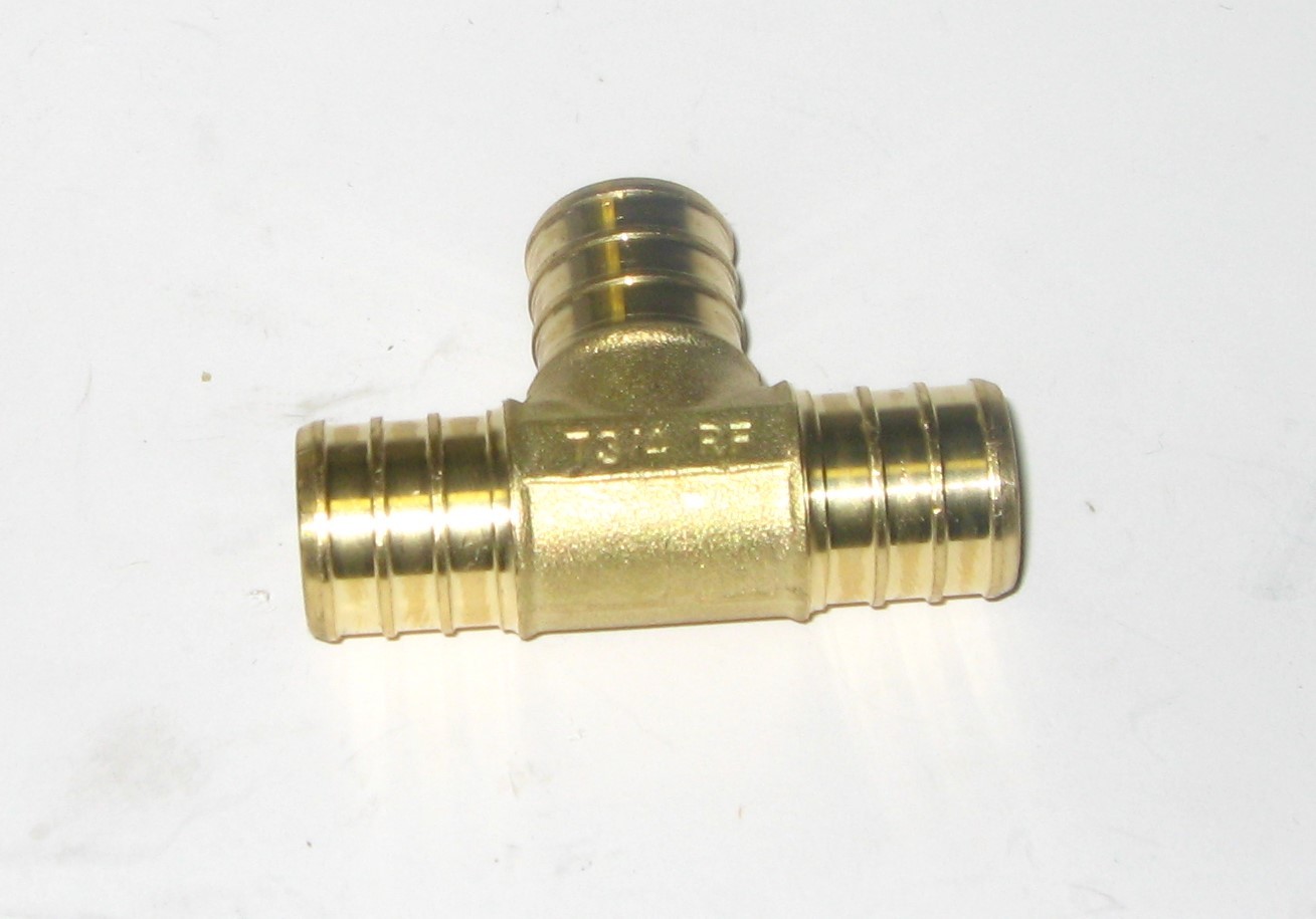 (Qty 5) T3/4 RF TEE Brass Barbed Pex NSF pw-G