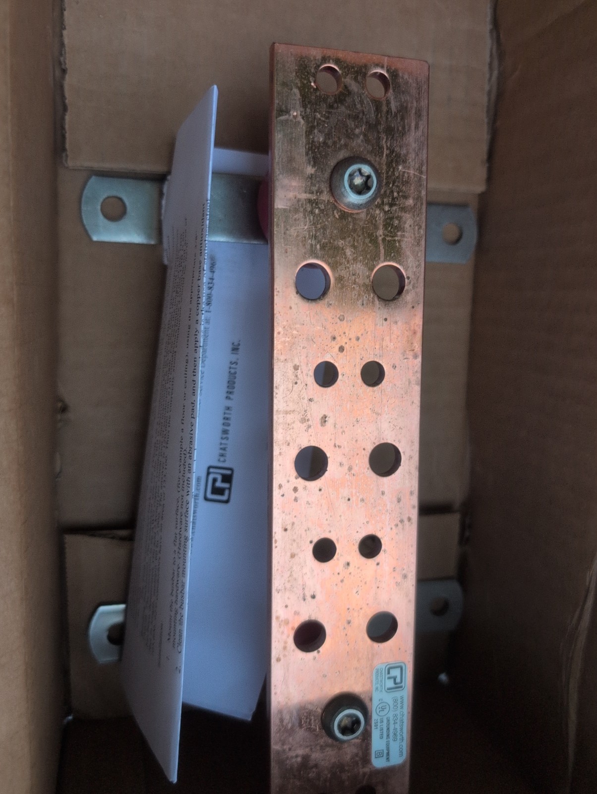 Chatsworth Products Busbar 13622-010 New Open Box, 1/4x2x10 Copper Bus Bar