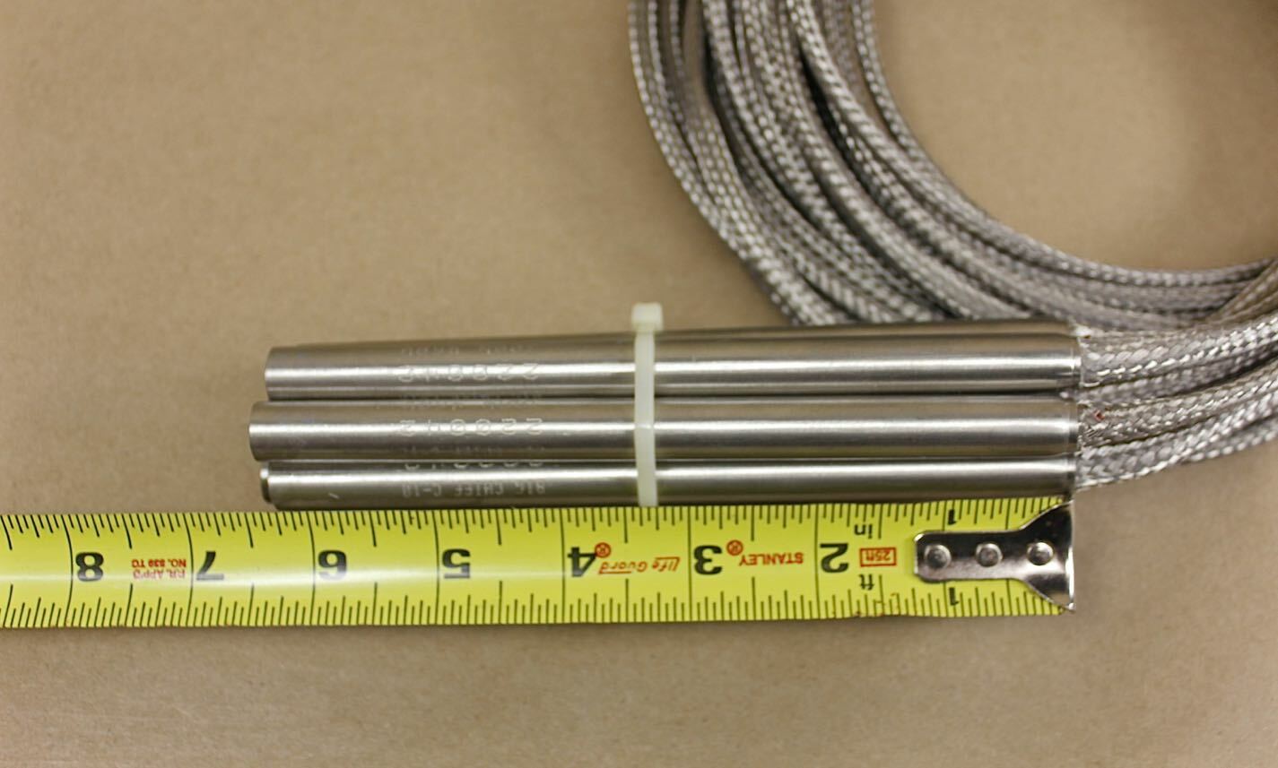 7 Big Chief C-10 220042 Cartridge Heaters 300W 460V-480V D=1/2″ L=6.25″ SS Braid