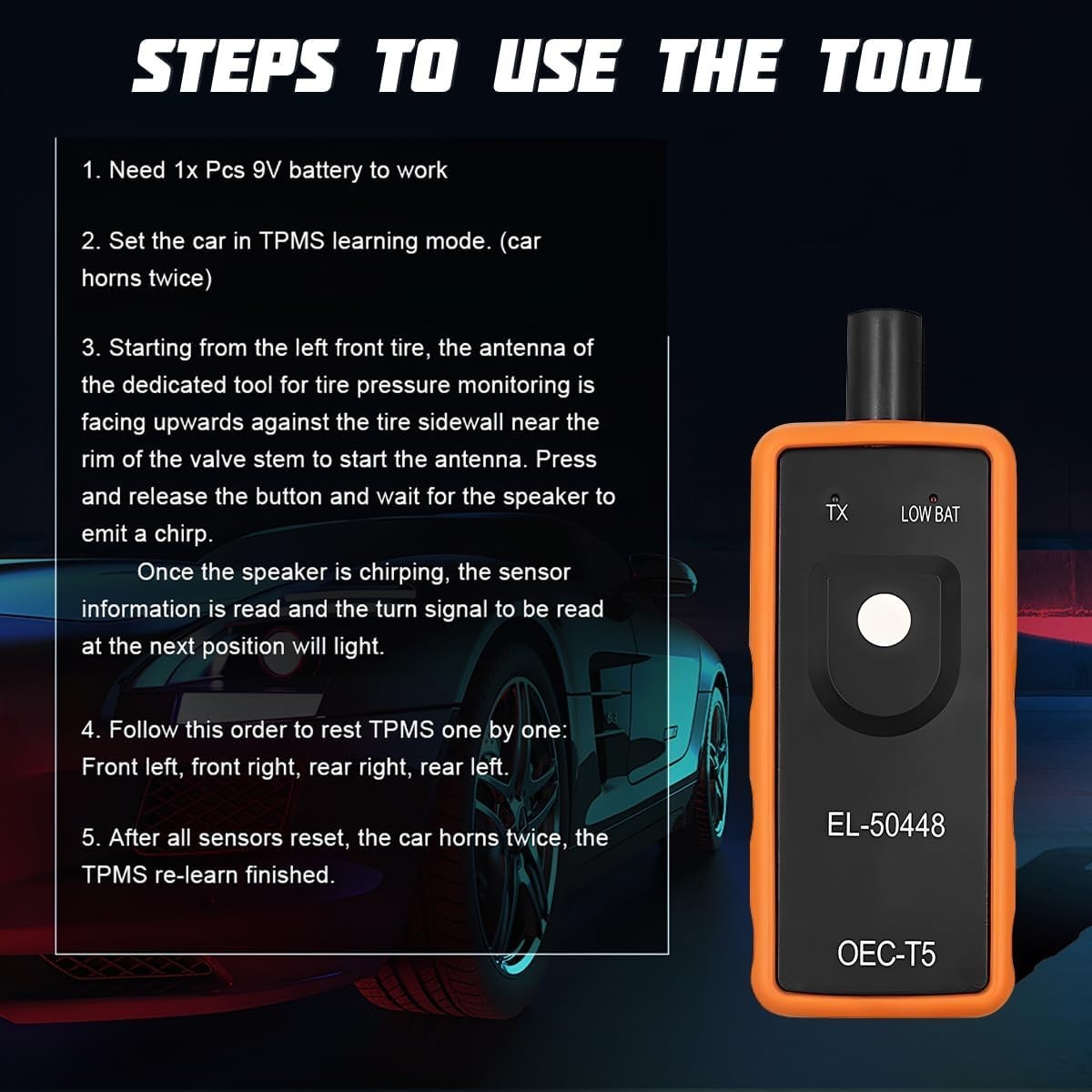 Universal Tpms Relearn Tool,system Programming Training,oec-t5 Tire Pressure Mon