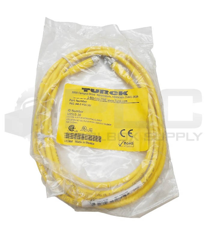 SEALED NEW TURCK PKG 3M-2-PSG 3M ACTUATOR & SENSOR CORDSET 3M U2515-20