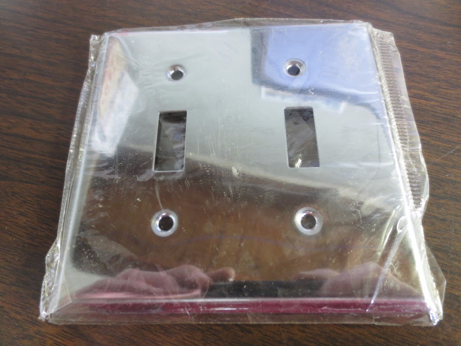 CHROME-PLATED 2 GANG LIGHT SWITCH COVER / WALL PLATE – LOT of 5 – NEW SURPLUS