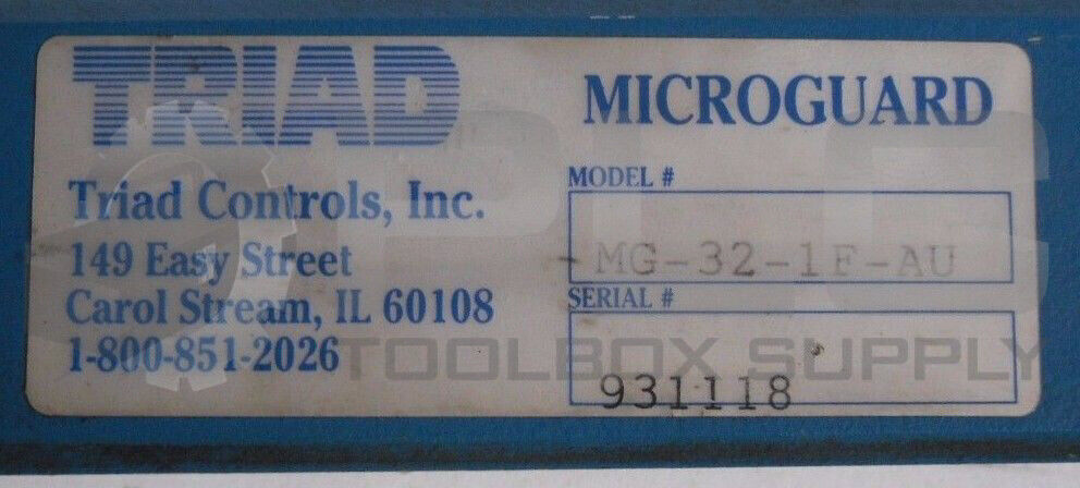 PINNACLE SYSTEMS MICROGUARD TRIAD MG-32-1F-AU LIGHT CURTAIN RECEIVER