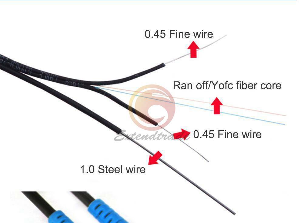 150M Outdoor SC-SC Duplex FTTH Drop Patch Cord G657 Fiber Optic Cable Jumper