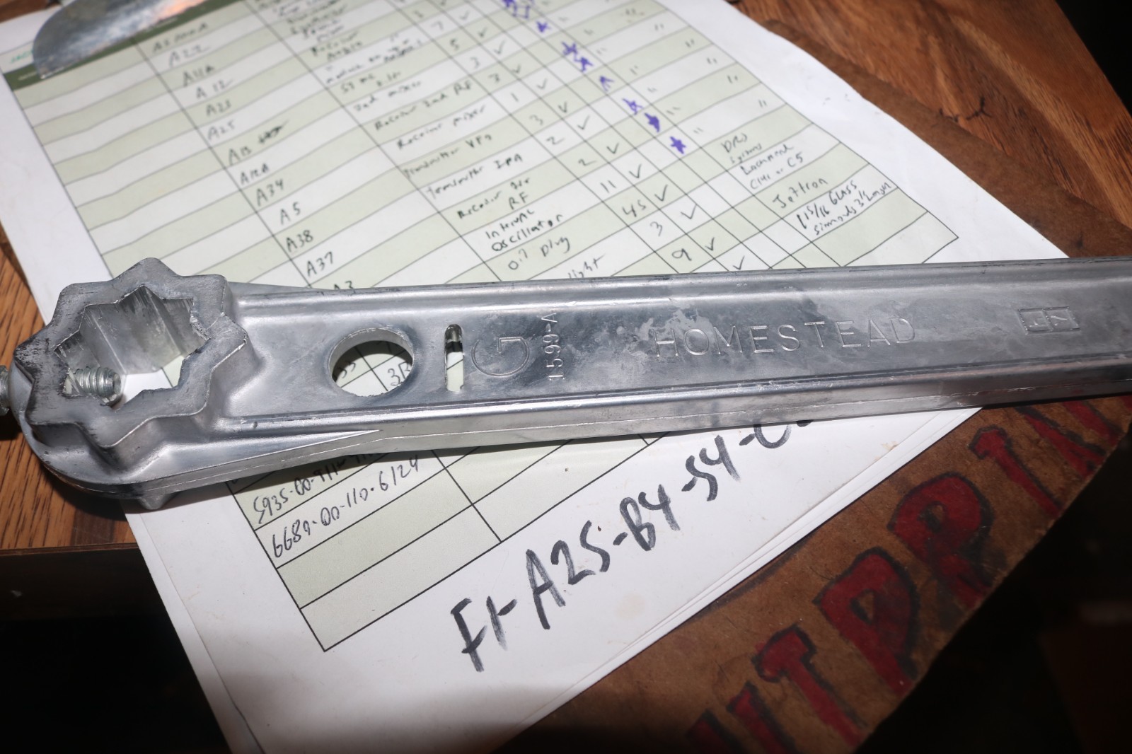 NOS Homestead valve wrench G 1599=A 1730-01-004-0630