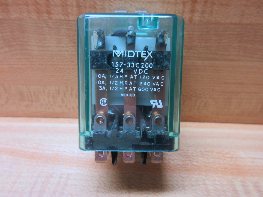 Midtex 157-33C200-24V DC Relay 157-33C200-24VDC (Pack of 3)