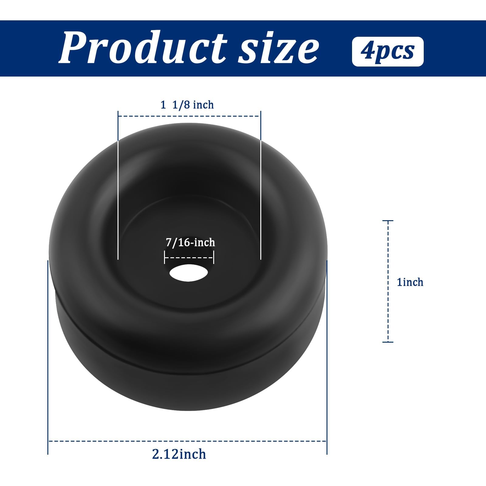 4PCS 2.12 Inch Rubber Bumper Stops Shock-Absorbing,Trailer Ramp Door Rubber