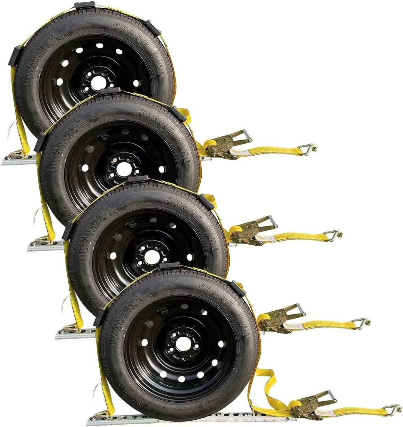 2″ x 10ft Vehicle Tie Down Kit 10000lbs with Ratchet Straps & Rubber Blocks