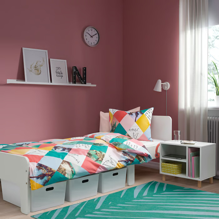 Bedside table/shelf unit, white