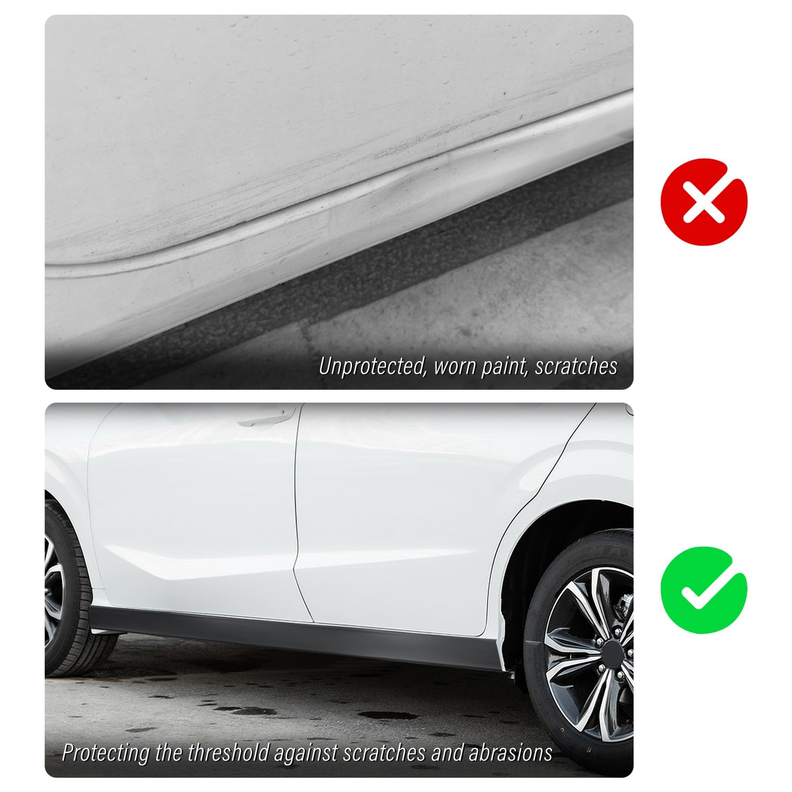 13Ft*3.15In Bumper Guard for Cars Crashworthy,Upgrade Thicken Rubber Side