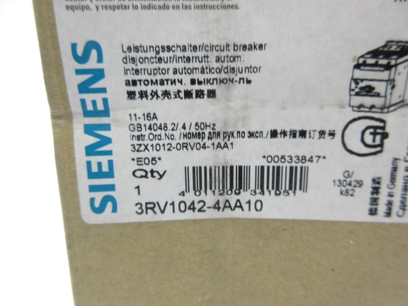 SIEMENS 3RV1042-4AA10 11-16A NSMP
