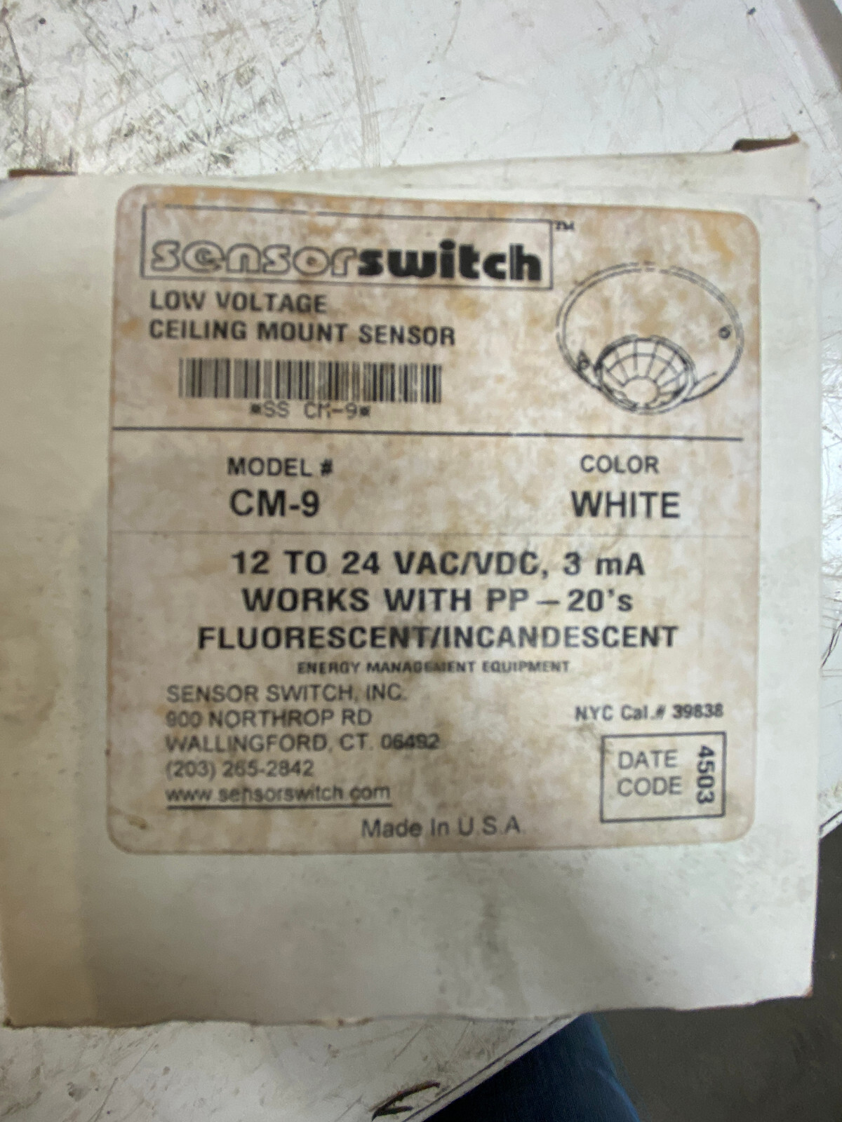 Sensor Switch CM-9 Low Voltage Ceiling Mount Sensor