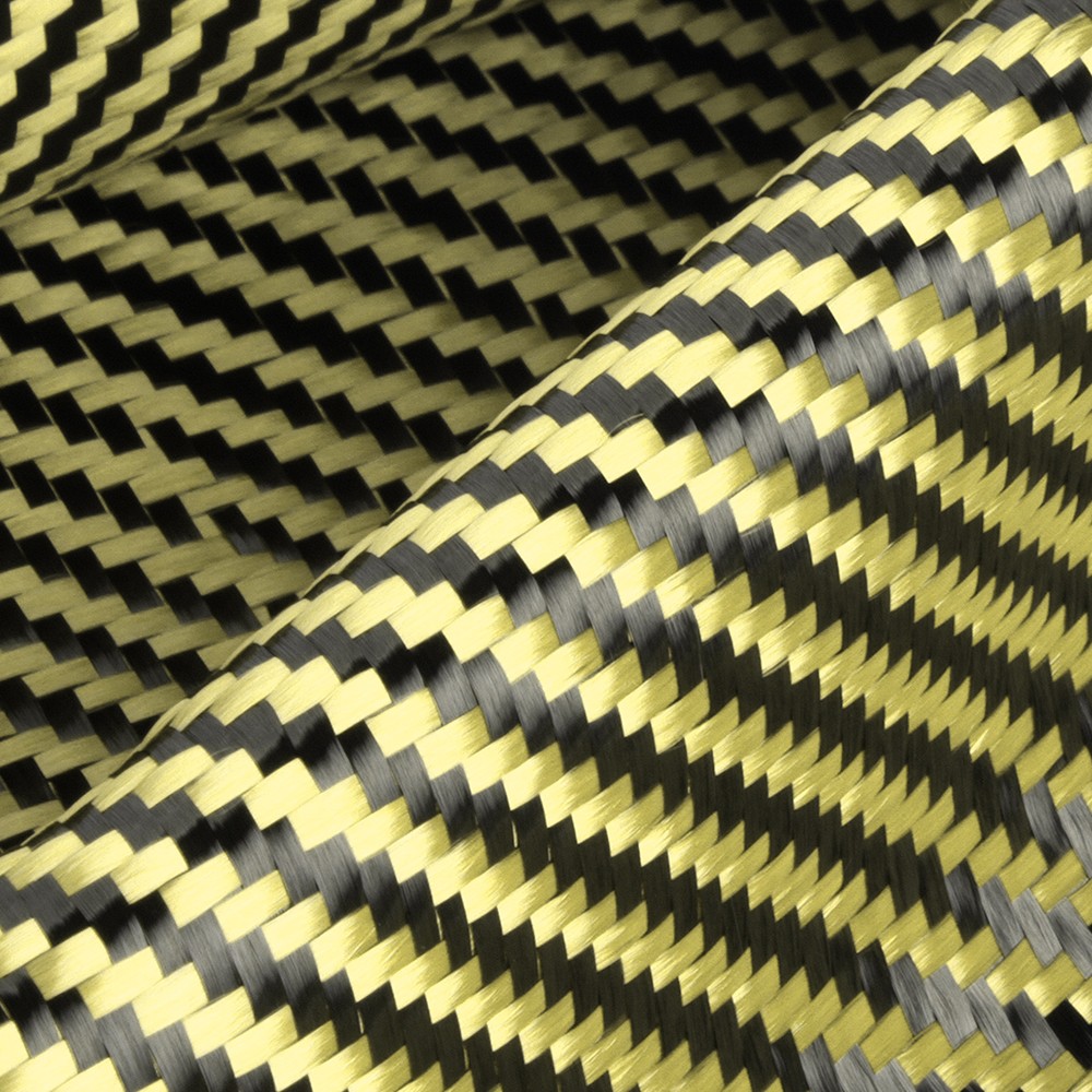 12″ x 5FT Twill Weave Black Yellow Carbon Fiber Fabric Cloth (3K, 9oz, 12″x59″)
