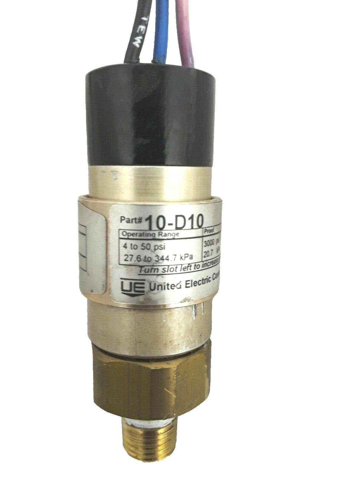 United Electric UE 10-D10 10 Mini Cylindrical Pressure Switch