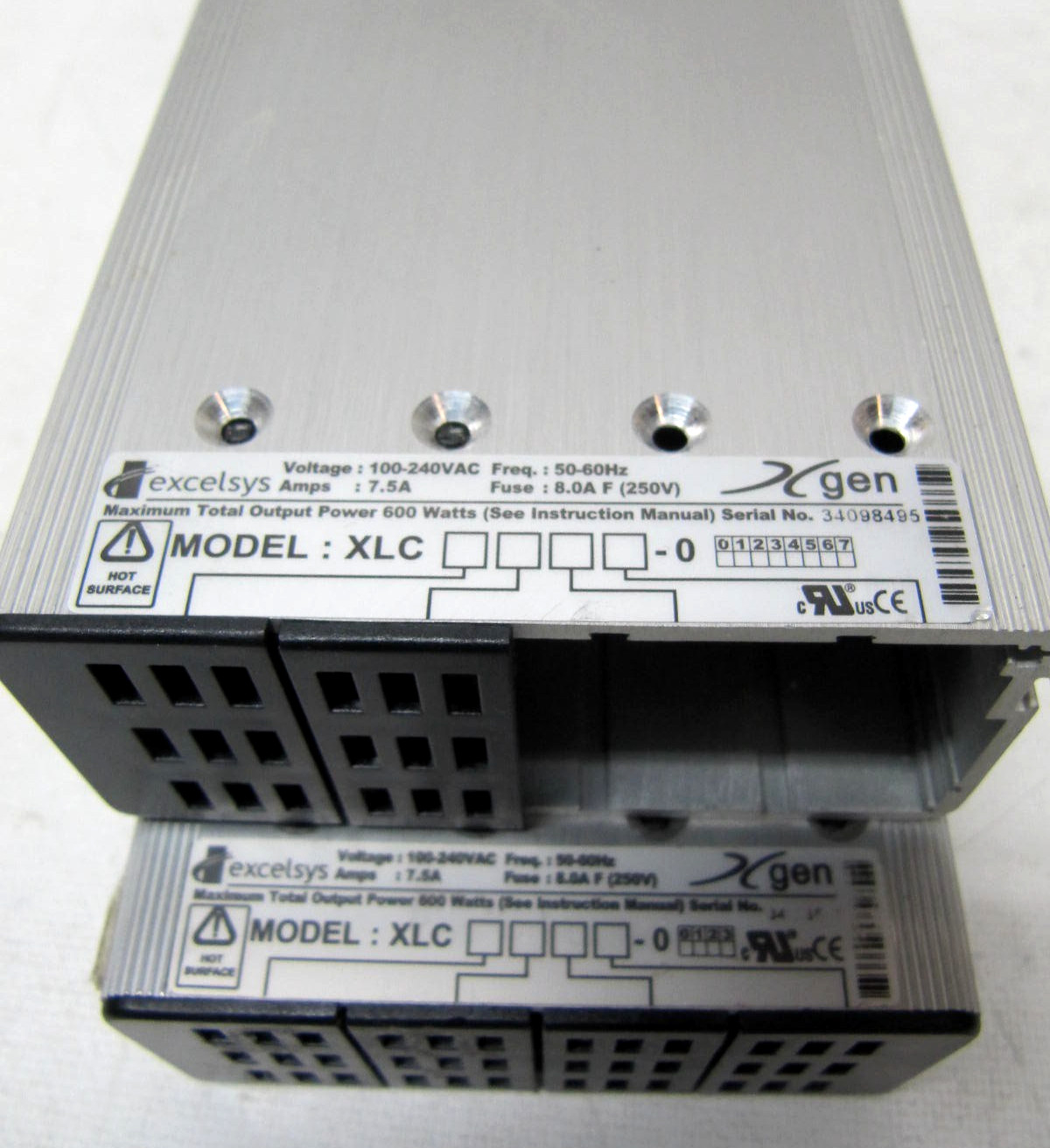 (LOT OF 2) Excelsys Xgen XLC Series 600W Modular Power Supply 100–240VAC