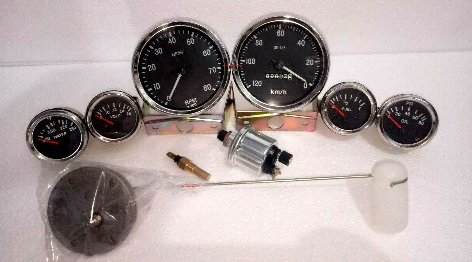 Smiths 52mmTemp+Oil+Volt+Fuel+Speedo+Tacho 100 mm With 3 sender Units