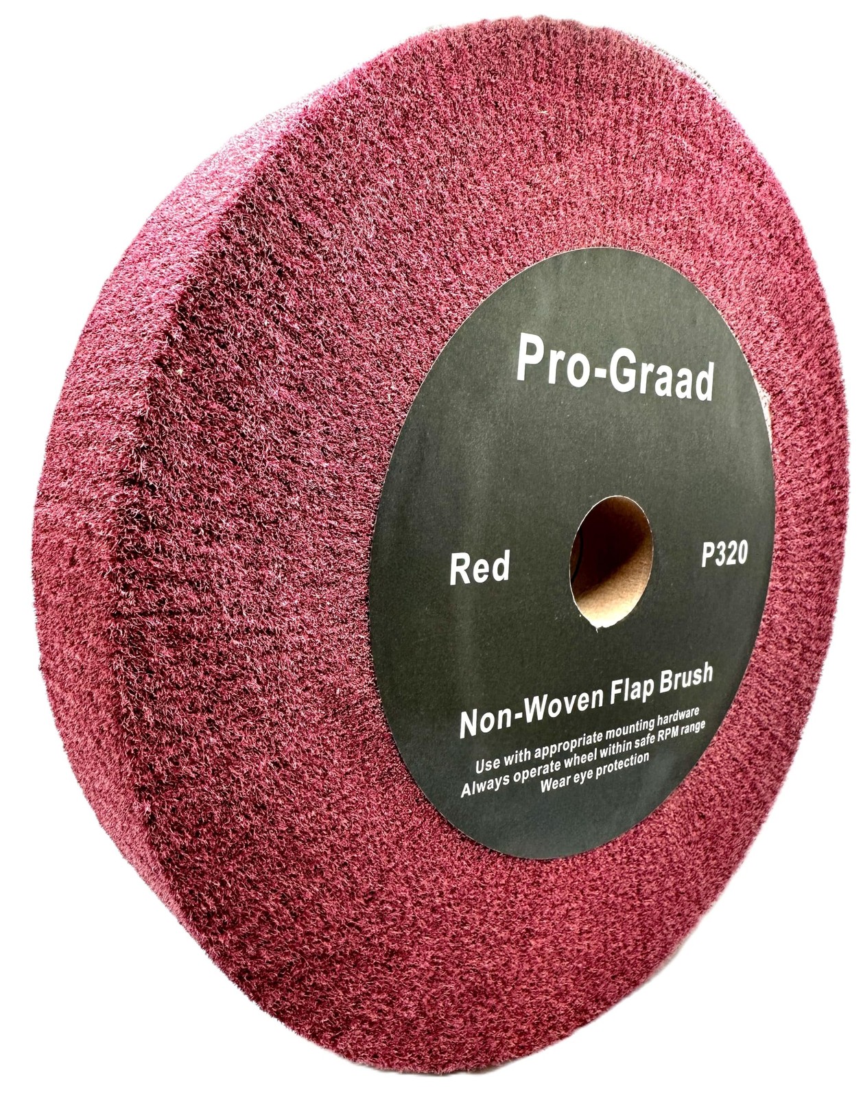 Pro-Graad 12” x 2” x 1-1/4” Red Bench Grinder Polishing Wheel Flap Brush, 320…