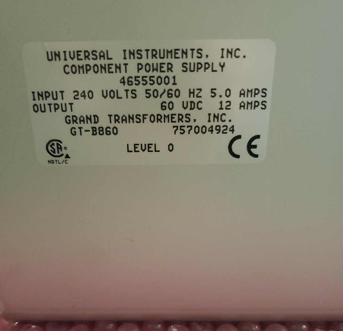 Universal Instruments Component Power Supply – UIC 46555001..6 Month Warranty