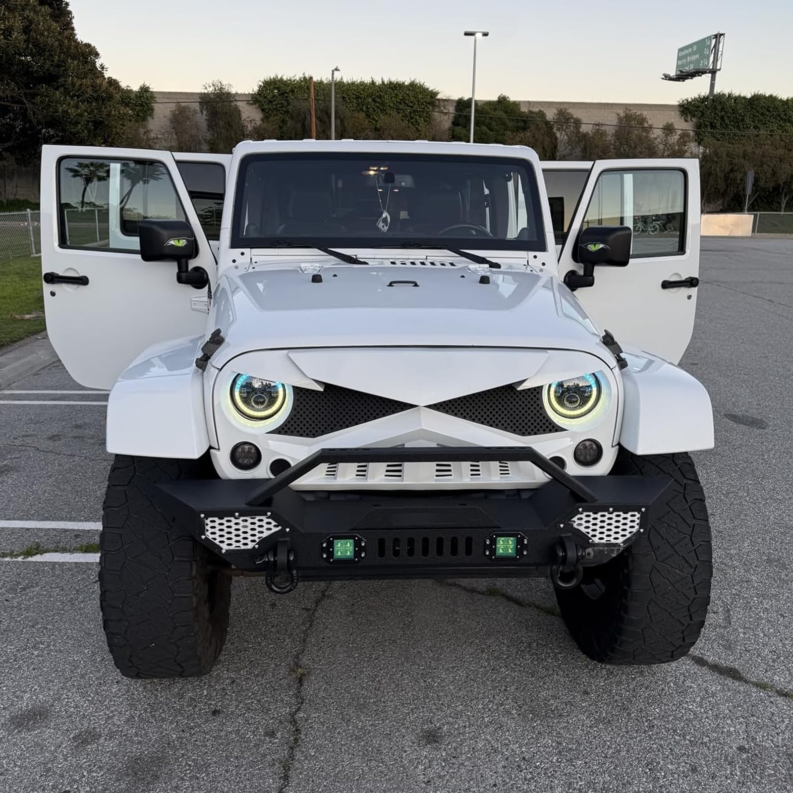 Garvee Front Bumper Compatible with Wrangler TJ 1997-2006 (2/4 Doors), Full W…