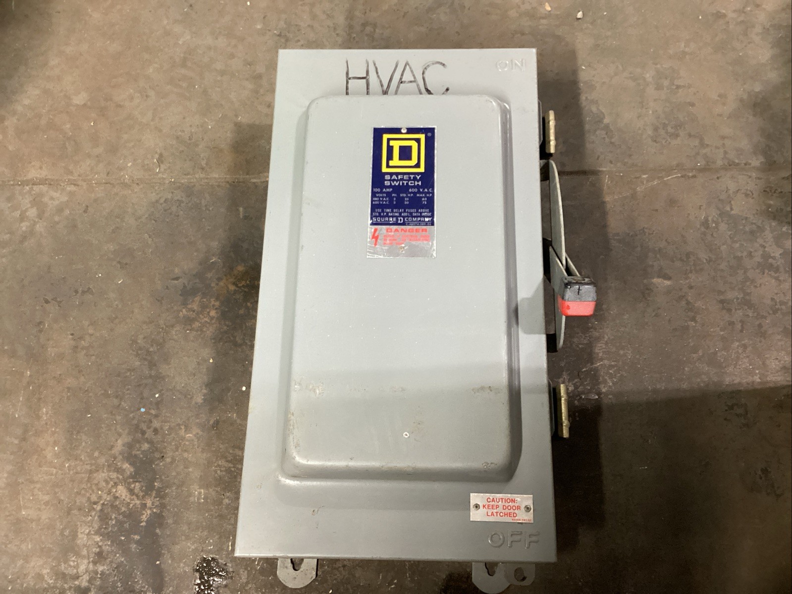SQUARE D SAFETY SWITCH H-363AWK 100AMP 600V RAINTIGHT #812E101PR6*CO
