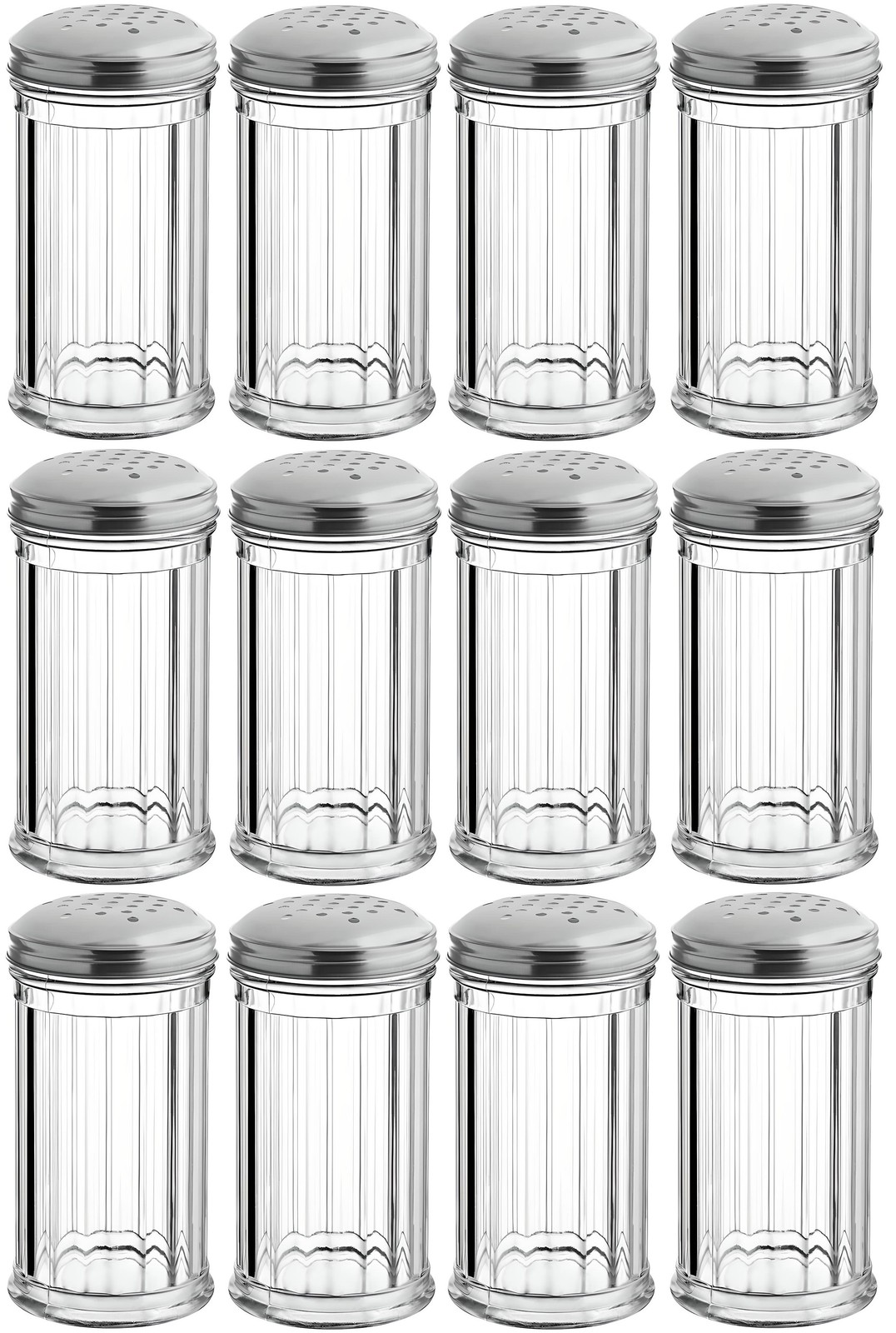 OCS Parts 12-Pack 5.75″ Plastic Shakers for Grated Cheese, Spices, Red Pepper