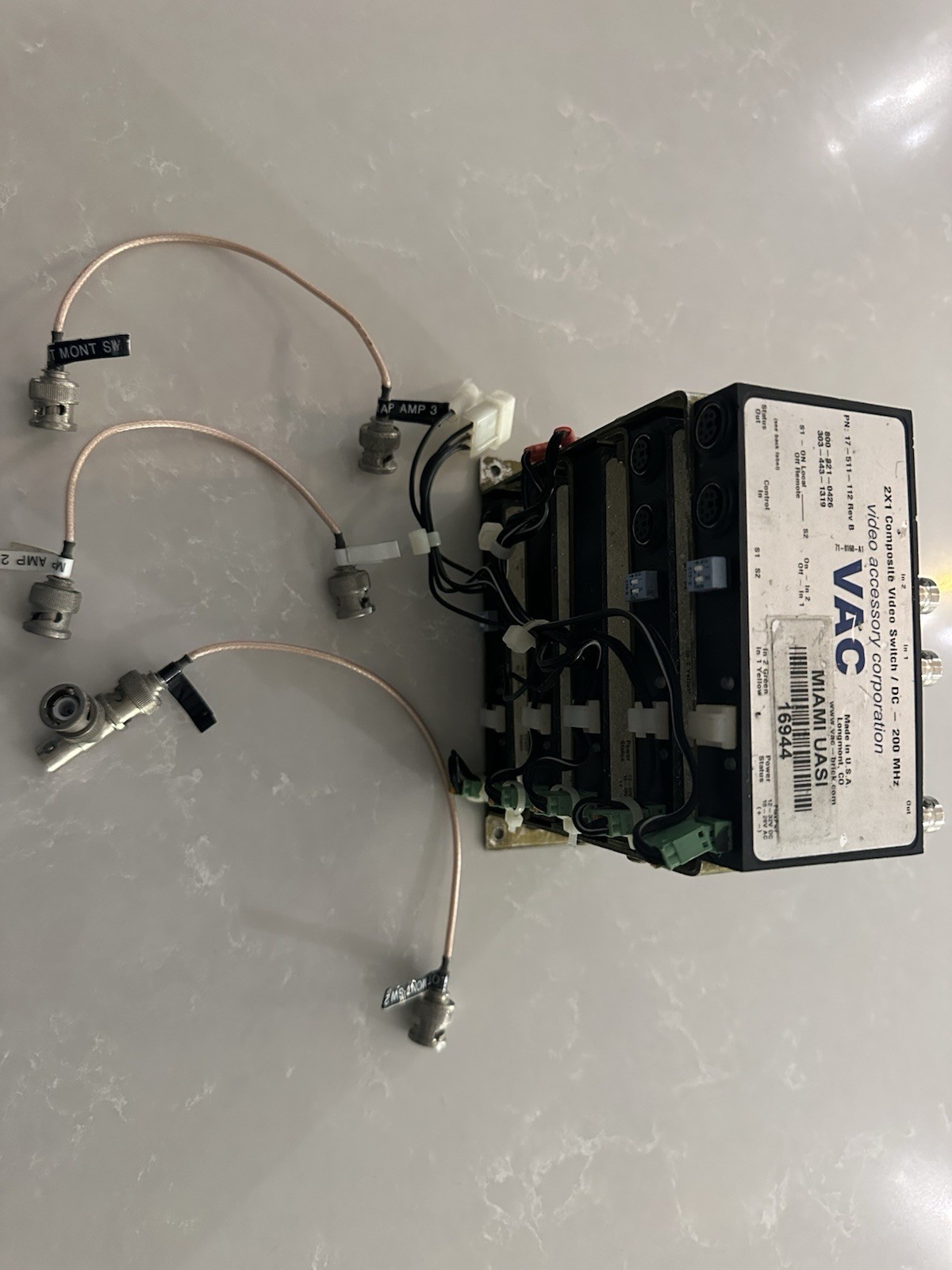 Lot of 5VAC 17-511-112 2×1 Composite Video Switches – Industrial Grade – UASI