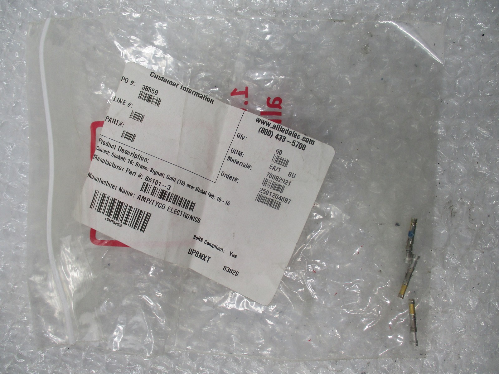 AMP/TYCO ELECTRONICS 66101-3 CONTACT QTY OF 3 NSMP