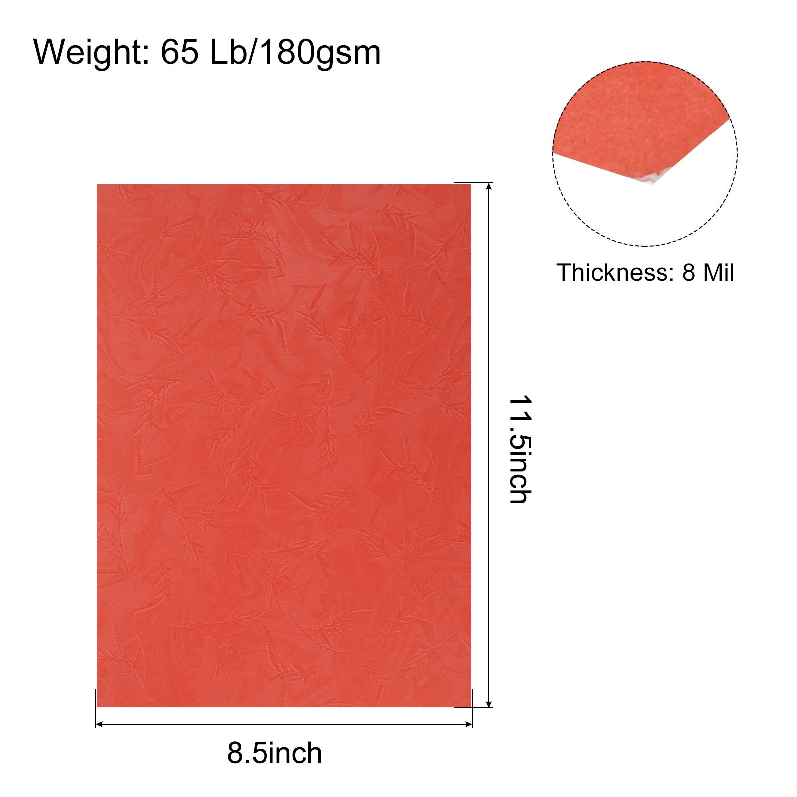 50Pcs Texture Paper Binding Covers, 8.3×11.7″, 65 Lb, Bright Red